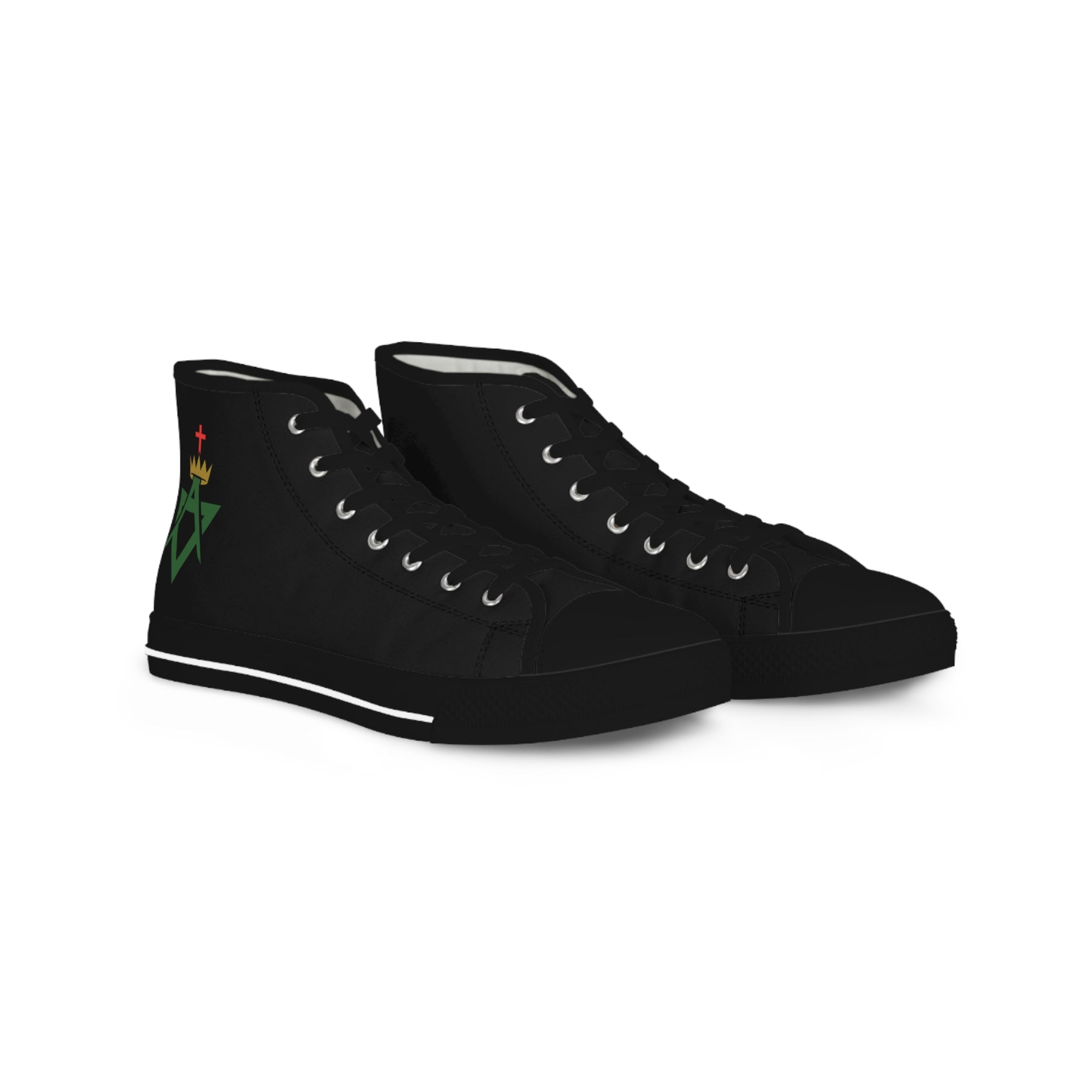 Allied Masonic Degrees Sneaker - High Top Black & White AMD Emblem - Bricks Masons