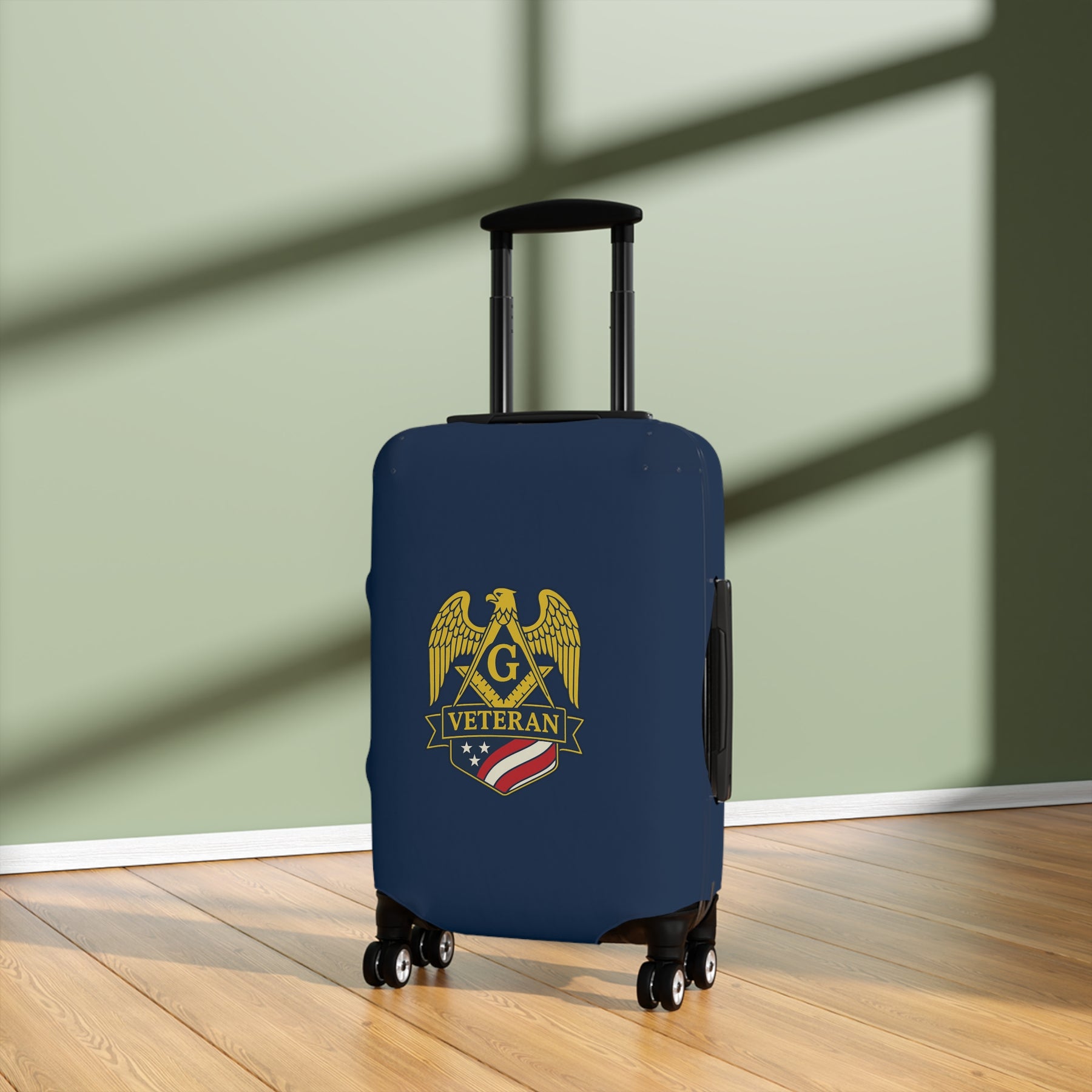 Master Mason Blue Lodge Luggage Cover - S&C G Veteran Mason Emblem