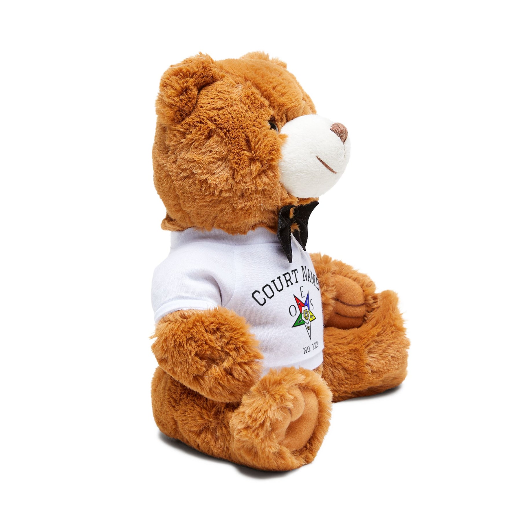 OES Teddy Bear - Personalized Plushie Court Name & Number - Bricks Masons