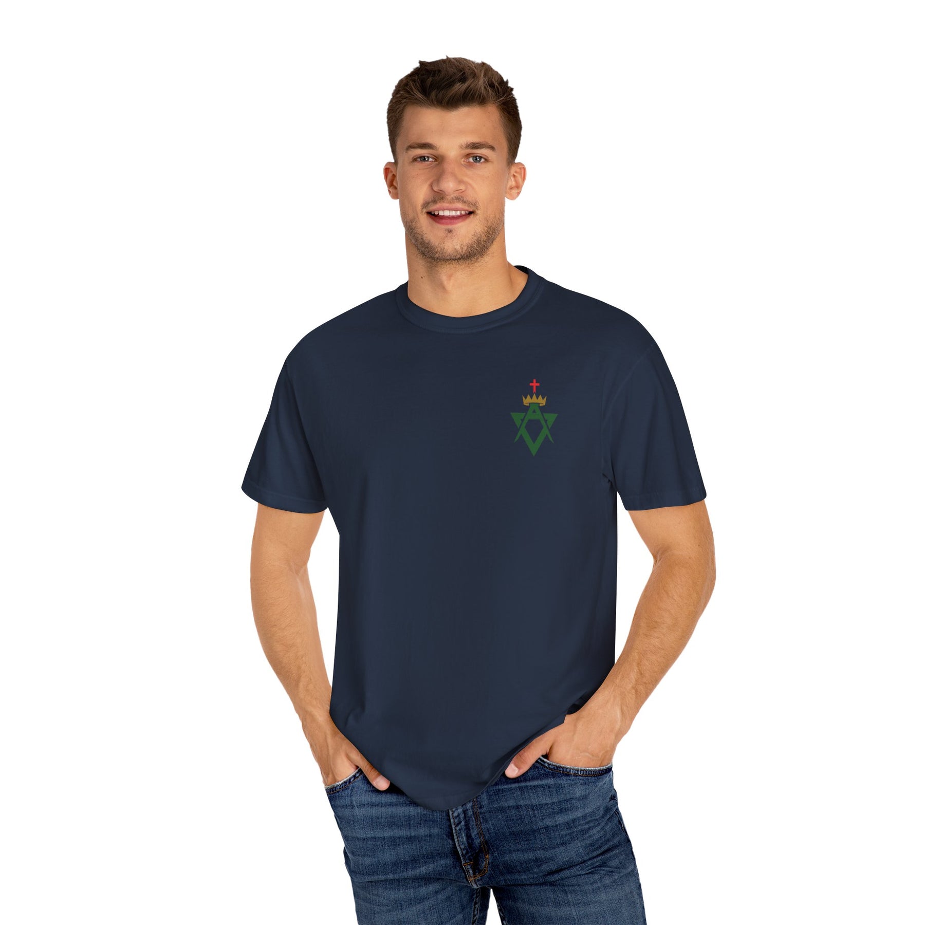 Allied Masonic Degrees T-Shirt - Cotton Garment-Dyed Tee Various Colors - Bricks Masons