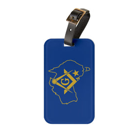 Master Mason Blue Lodge Australia Jurisdiction Luggage Tag - S&C G With Leather Strap - Bricks Masons