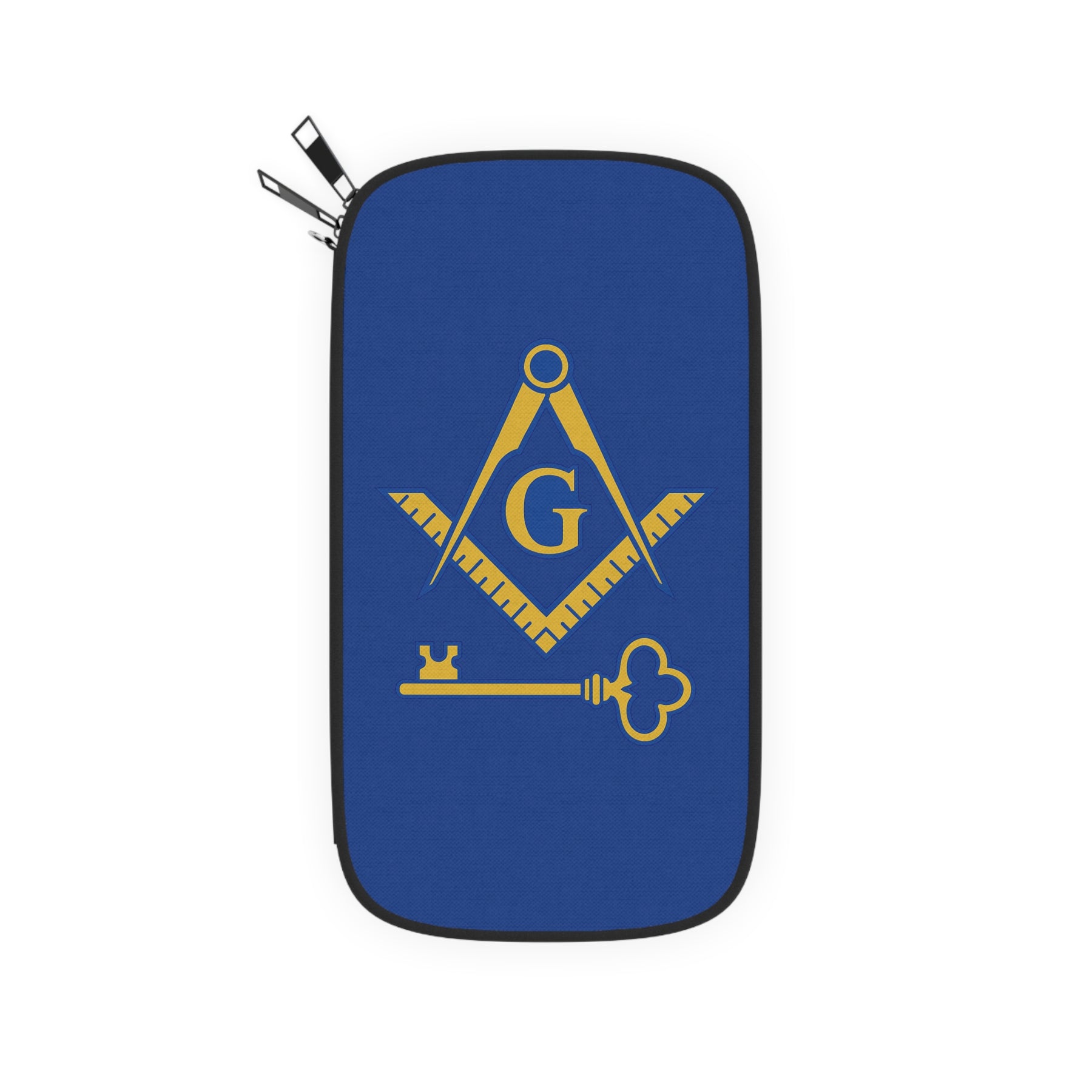 International Masons Passport Wallet - Blue & Yellow With Shoulder & Wrist Strap - Bricks Masons