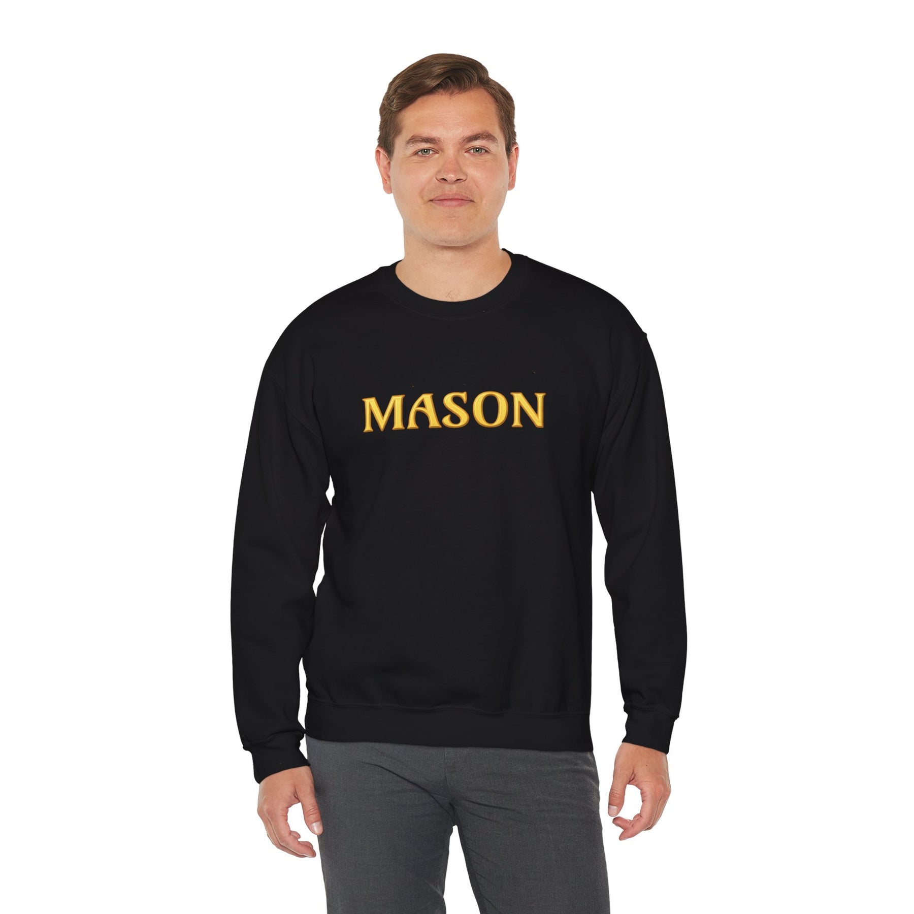 Master Mason Blue Lodge Sweatshirt - Mason S&C G with Twin Pillars
