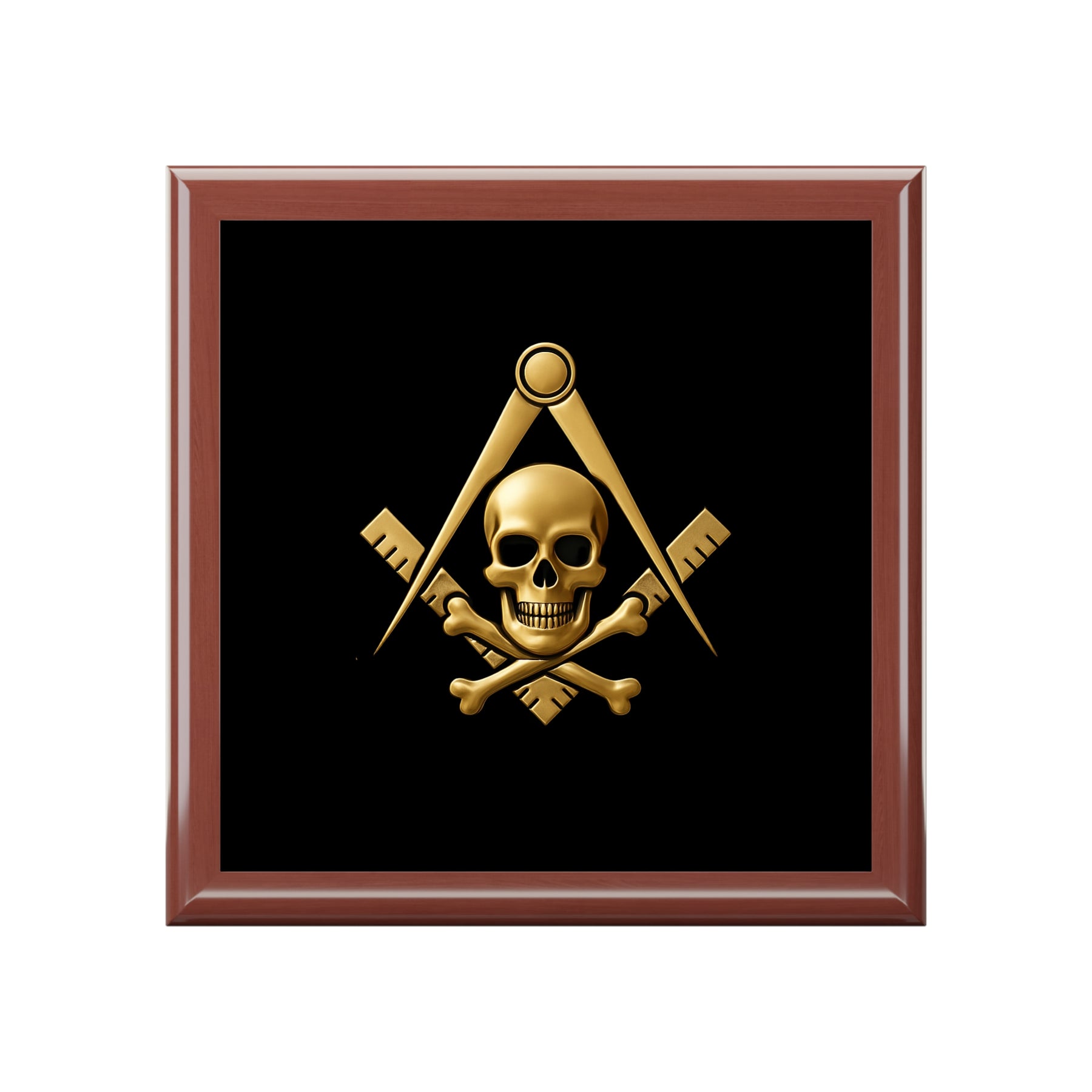 Widows Sons Jewelry Box - Square & Compass with Skull & Bones Emblem