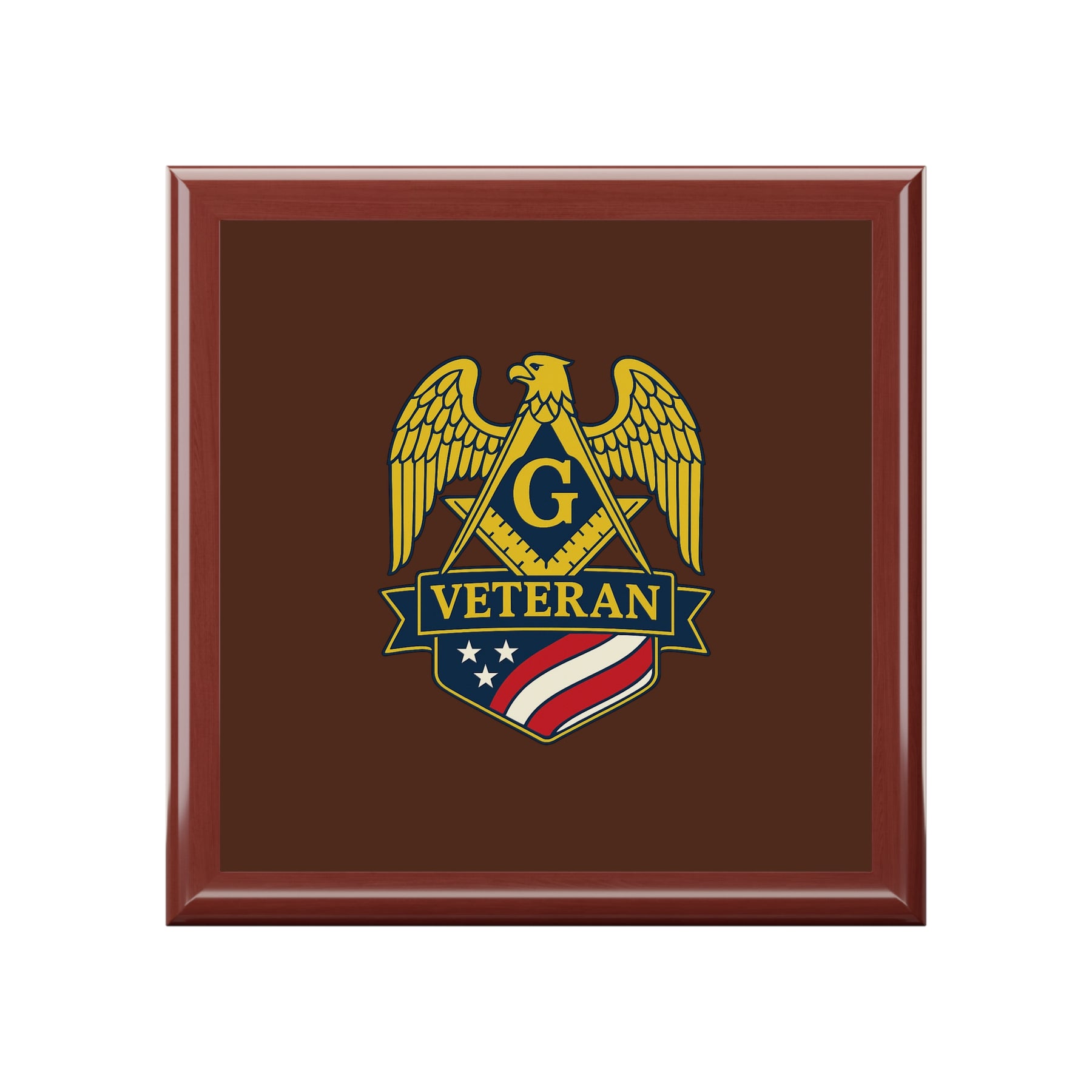 Master Mason Blue Lodge Jewelry Box - Square & Compass G Veteran Mason
