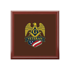 Master Mason Blue Lodge Jewelry Box - Square & Compass G Veteran Mason