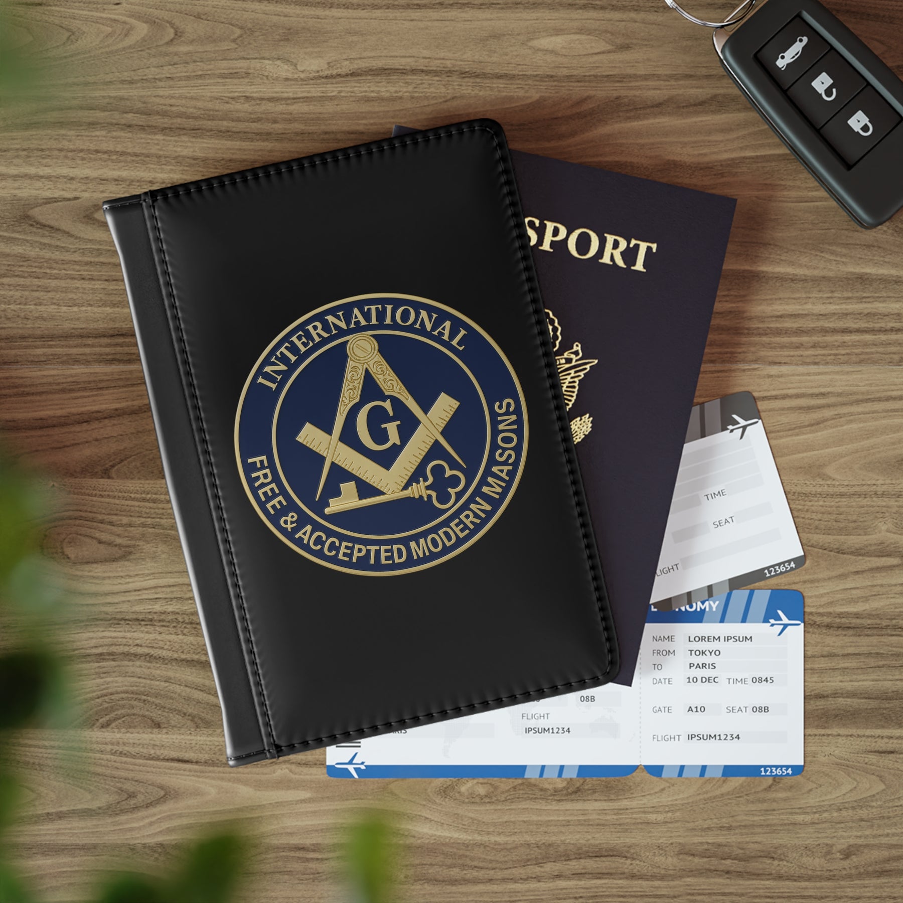 International Masons Passport Cover - Free & Accepted Masons PU Leather - Bricks Masons
