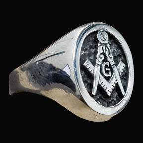 Masonic Master Degree Ring in Silver Freemasonry Art 49 - Bricks Masons