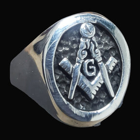 Masonic Master Degree Ring in Silver Freemasonry Art 49 - Bricks Masons