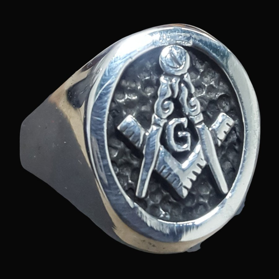Masonic Master Degree Ring in Silver Freemasonry Art 49 - Bricks Masons