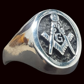 Masonic Master Degree Ring in Silver Freemasonry Art 49 - Bricks Masons