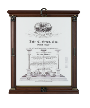 Masonic Certificate Frame - Hardwood With UV Antireflective Glass