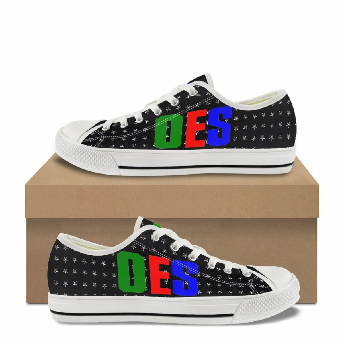 OES Sneakers - Black & White with OES Letters - Bricks Masons