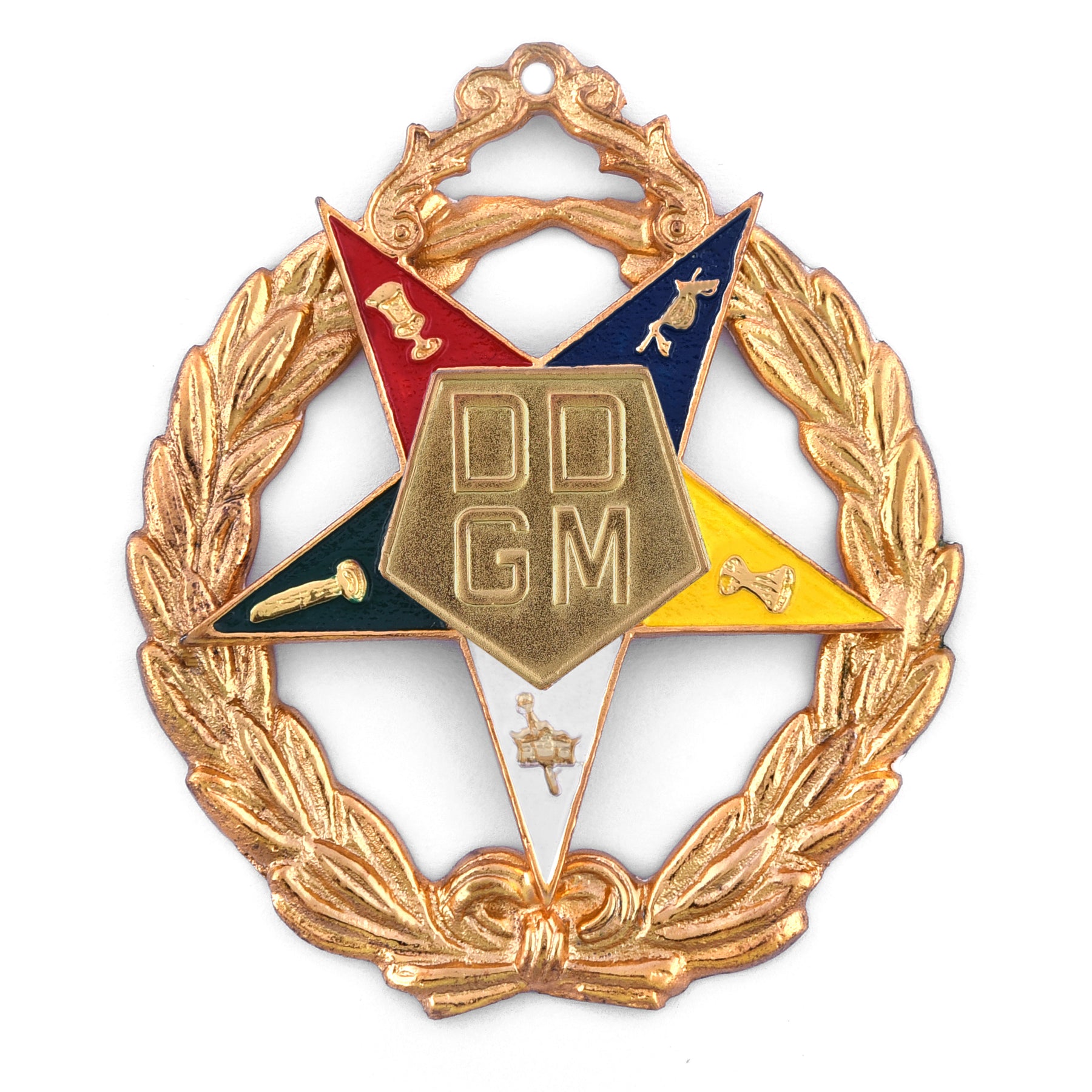 District Deputy Grand Matron OES Officer Collar Jewel - Gold Plated - Bricks Masons