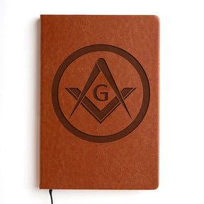 Master Mason Blue Lodge Journal - Brown Faux Leather - Bricks Masons