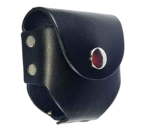 Past Master Blue Lodge Snuff Can Holder - Genuine Leather with Snap Closure