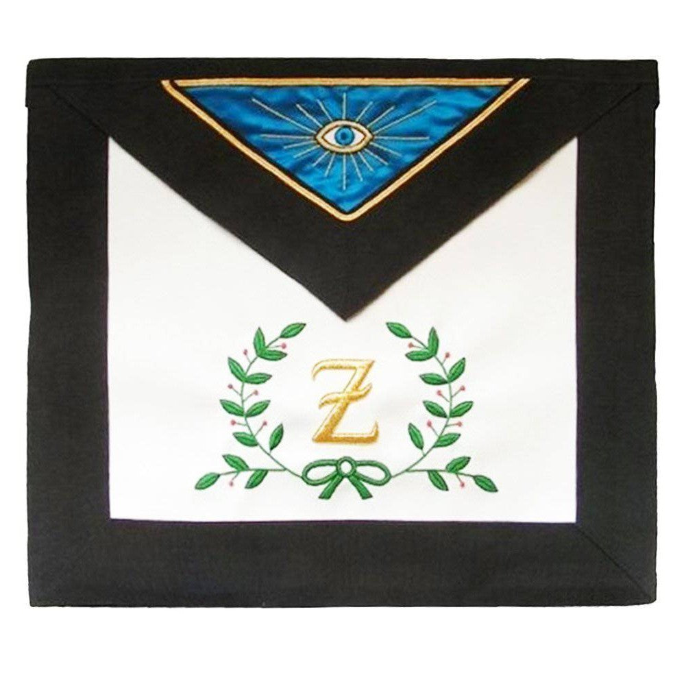 4th Degree Scottish Rite Apron - White, Royal Blue with Black Moire