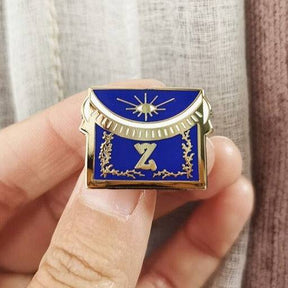 4th Degree Scottish Rite Lapel Pin - 25mm Gold & Blue Secret Master - Bricks Masons