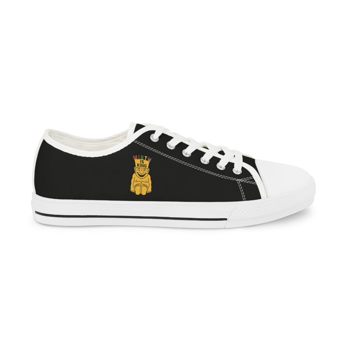 Royal Order of Jesters Sneaker - Low Top Sneaker Black & White Mirth is King - Bricks Masons