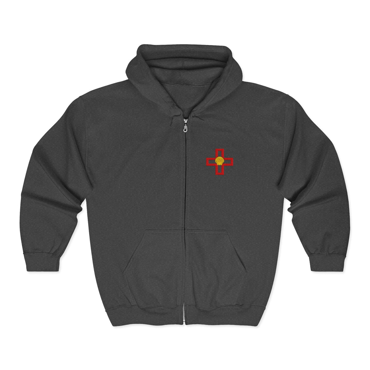 St. Thomas of Acon Hoodie - Zip Up Jacket Dual Embroidered Design - Bricks Masons