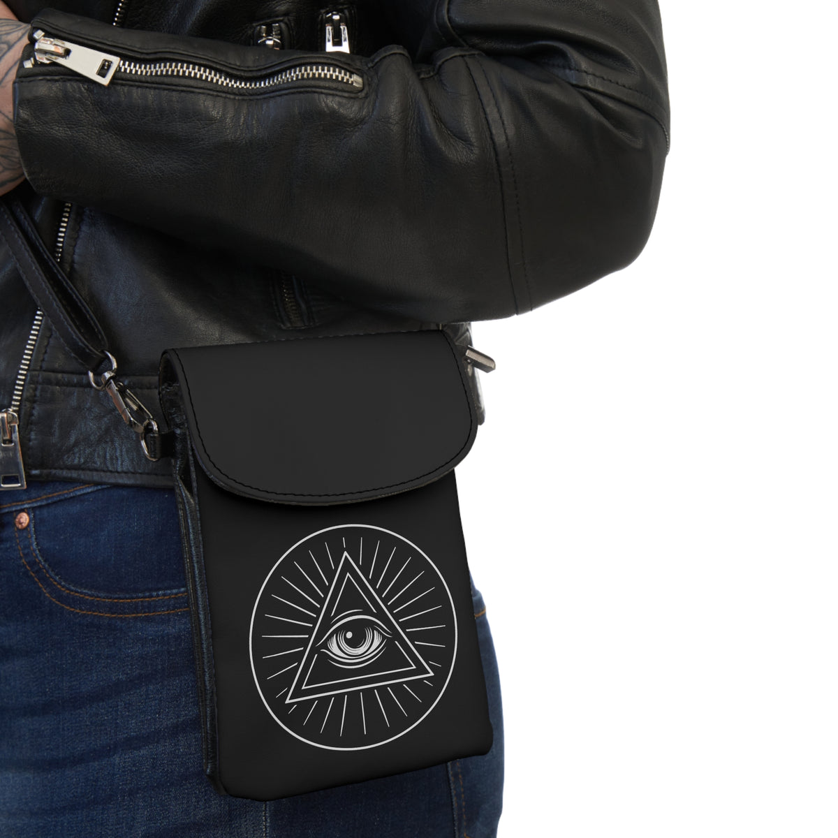Eye of Providence Cell Phone Wallet - Microfiber Leather - Bricks Masons
