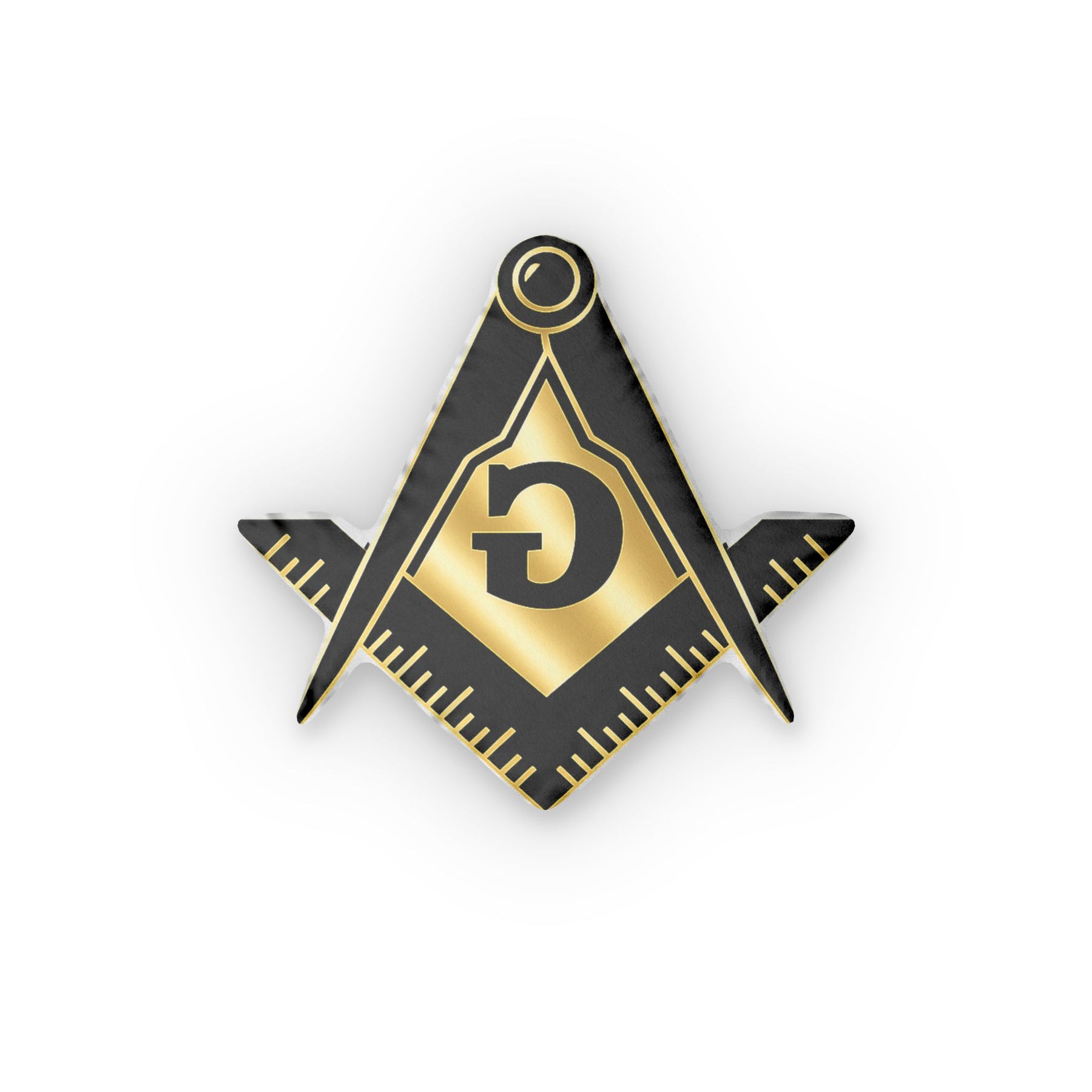 Master Mason Blue Lodge Pillow - Gold & Black Square & Compass G - Bricks Masons