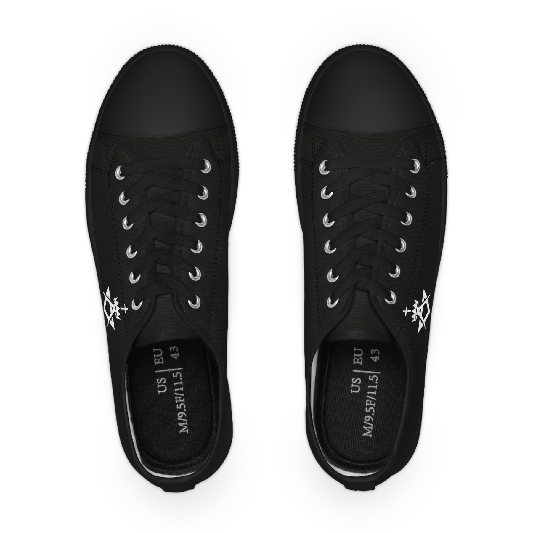 Allied Masonic Degrees Sneaker - Low Top Sneaker Black & White AMD White Emblem - Bricks Masons