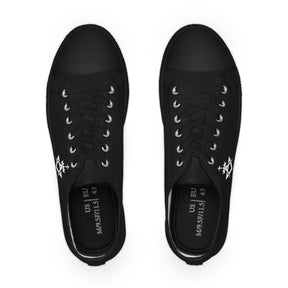 Allied Masonic Degrees Sneaker - Low Top Sneaker Black & White AMD White Emblem - Bricks Masons