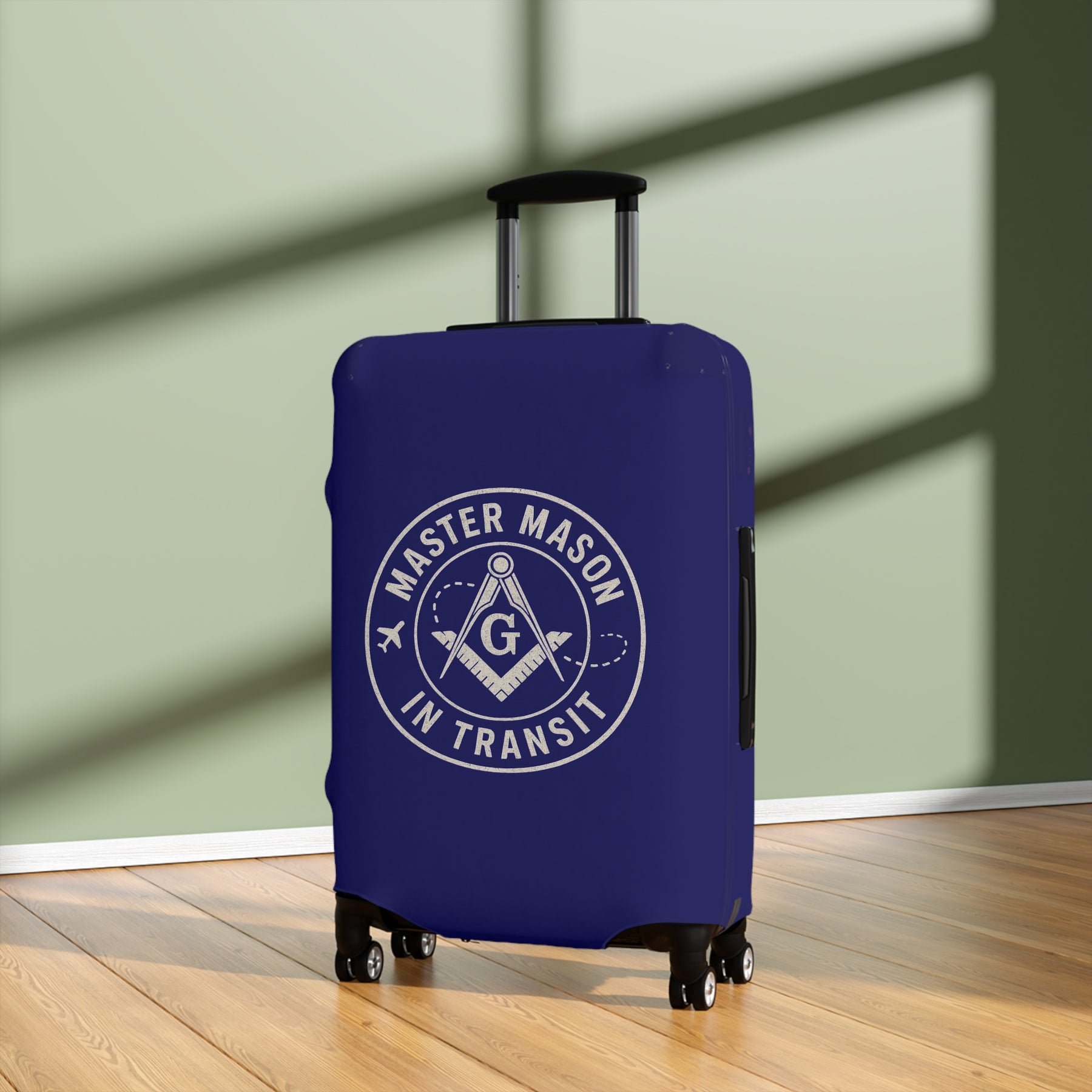 Master Mason Blue Lodge Luggage Cover - Master Mason in Transit S&C G Emblem