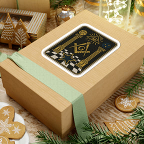 Master Mason Blue Lodge Sticker Decal - Kiss-Cut The Tracing Board S & C - Bricks Masons