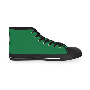 Knight Masons Sneaker - High Top Black & White Green Canvas - Bricks Masons