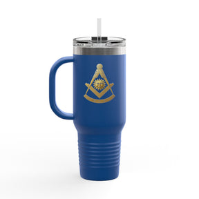 Knights of the All Seeing Eye Ringneck Tumbler - Blue & Yellow Stainless Steel & Insulated - Bricks Masons