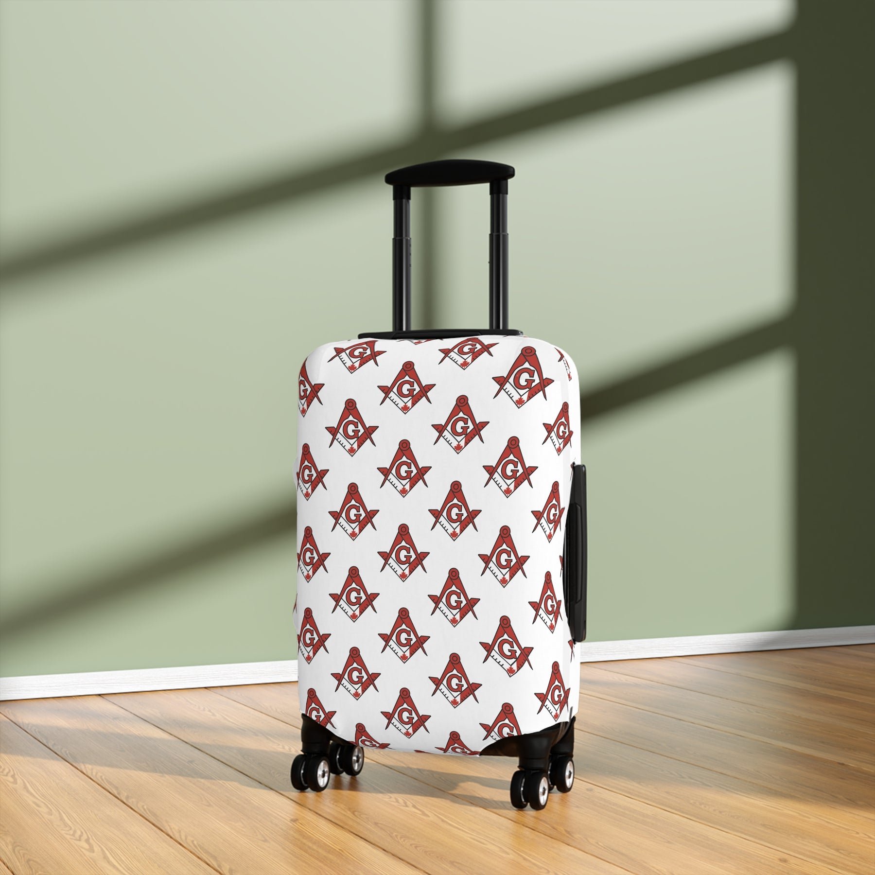 Master Mason Blue Lodge Canada Jurisdiction Luggage Cover - S&C G Leaf Print