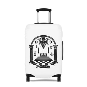 Master Mason Blue Lodge Luggage Cover - Temple Scene with Square & Compass