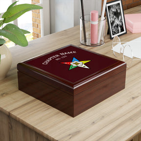 OES Jewelry Box - Colorful Eastern Star with Personalization