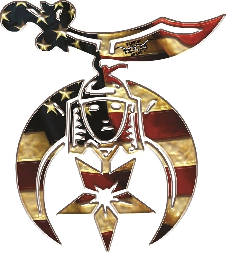 Shriners-Aufkleber – Verblasste US-Flagge