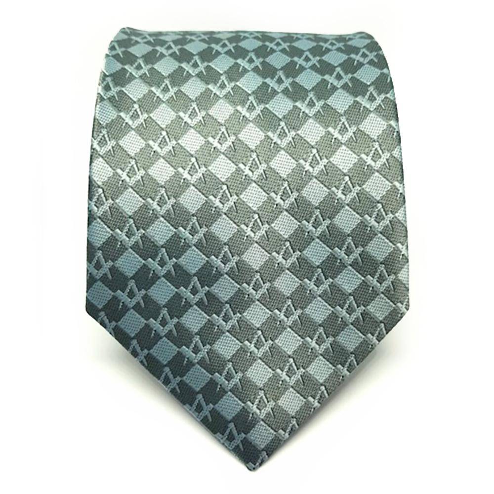 Master Mason Blue Lodge Necktie - Grey Squared