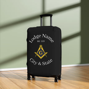 Master Mason Blue Lodge Luggage Cover - S&C G Emblem with Personalization