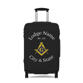 Master Mason Blue Lodge Luggage Cover - S&C G Emblem with Personalization