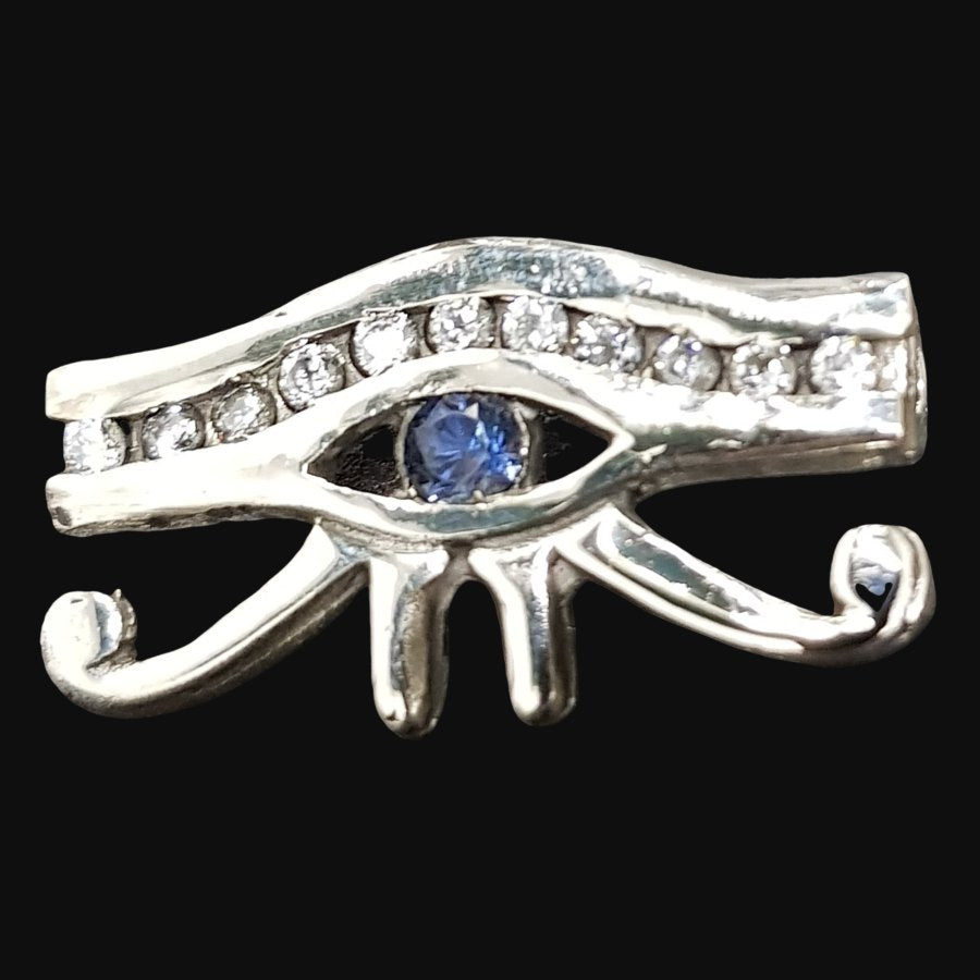 Egyptian Horus Eye Pendant, Silver and Stones, 3 x 2 cm, 7 g, Art. 608 - Bricks Masons