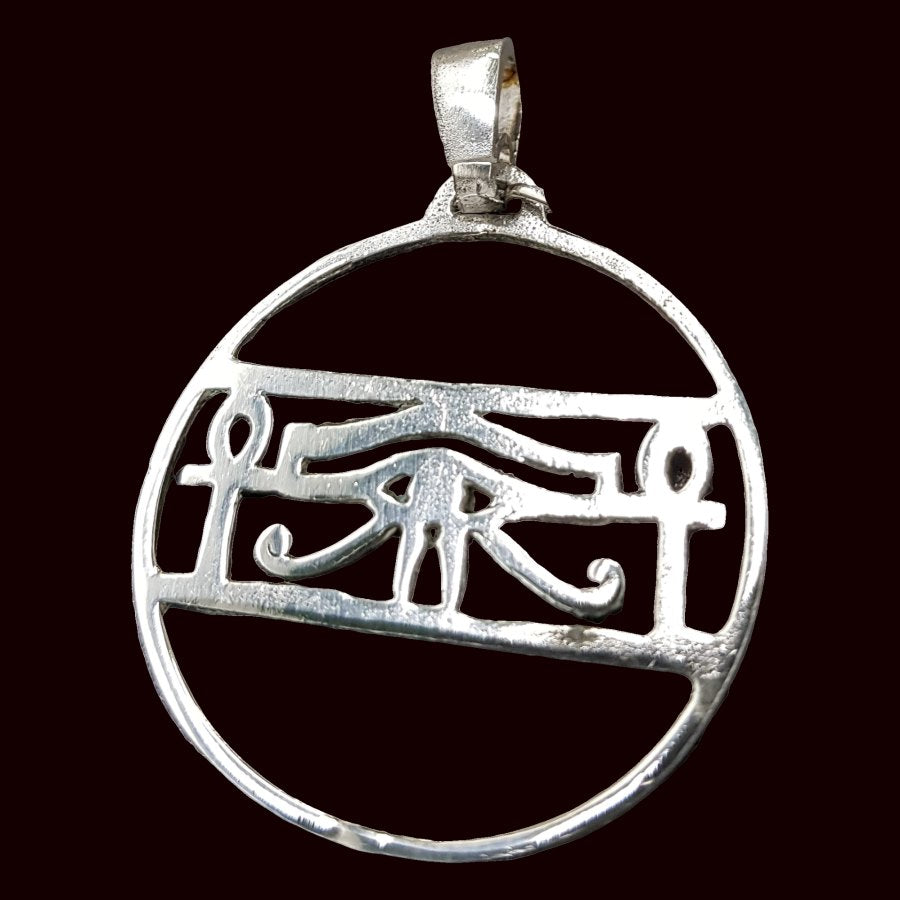 Egyptian Eye of Horus Pendant Silver and Gold 4.5 x 3.5 cm Art 611 - Bricks Masons