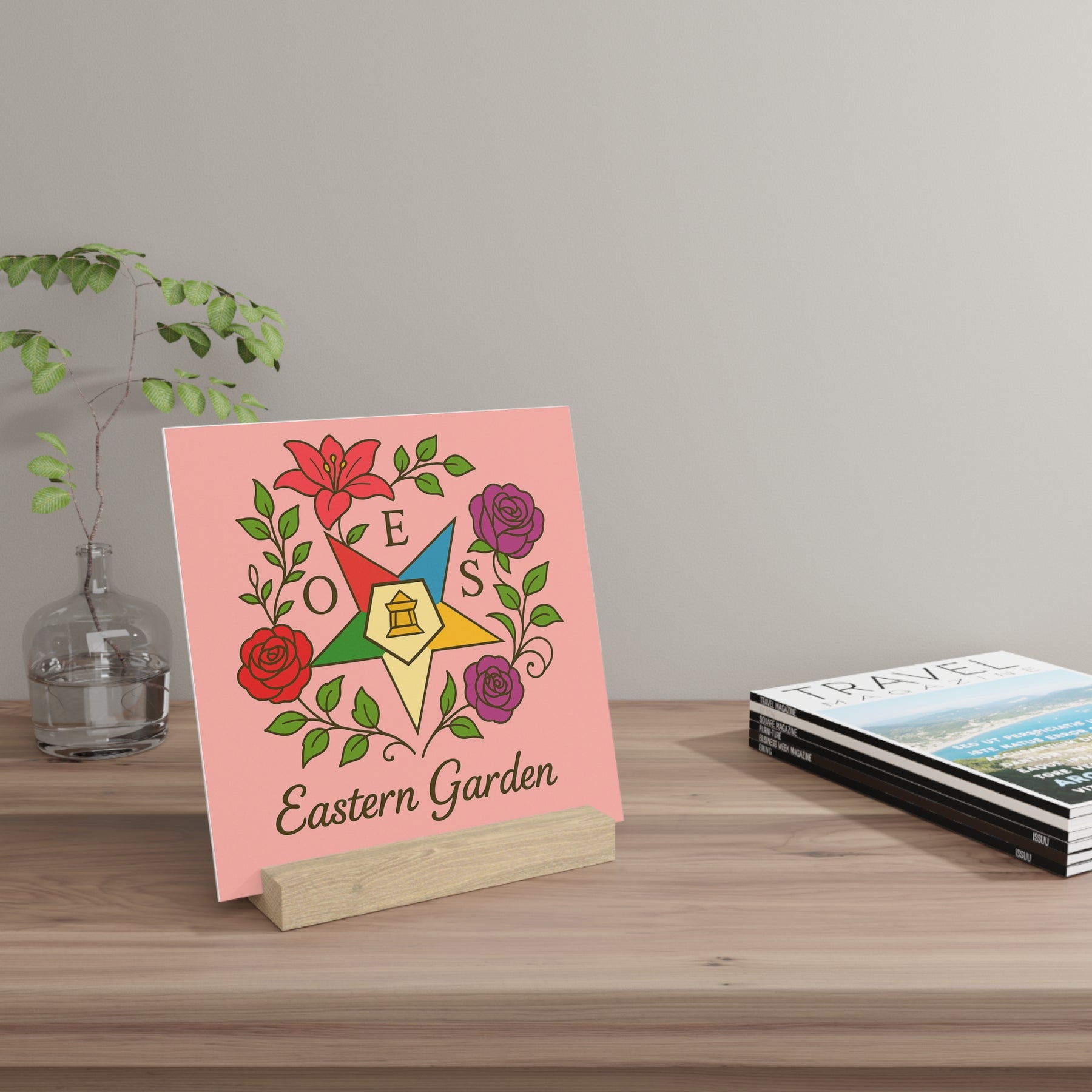 OES Plaque - with Stand - Bricks Masons