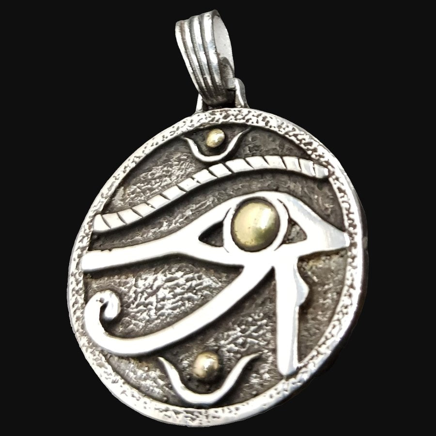Eye of Horus Pendant in Silver and Gold 4 x 3 Cm 10.2 Gr Art 614 - Bricks Masons