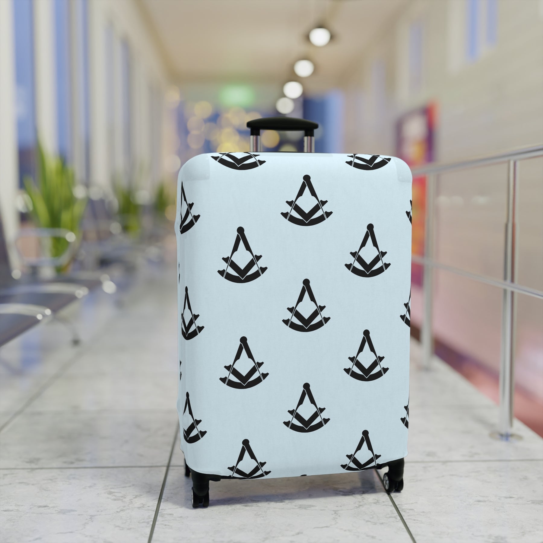 Past Master Blue Lodge Luggage Cover - Square & Compasses with Quadrant Emblem