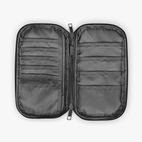 GROTTO Passport Wallet - Black With Shoulder & Wrist Strap - Bricks Masons