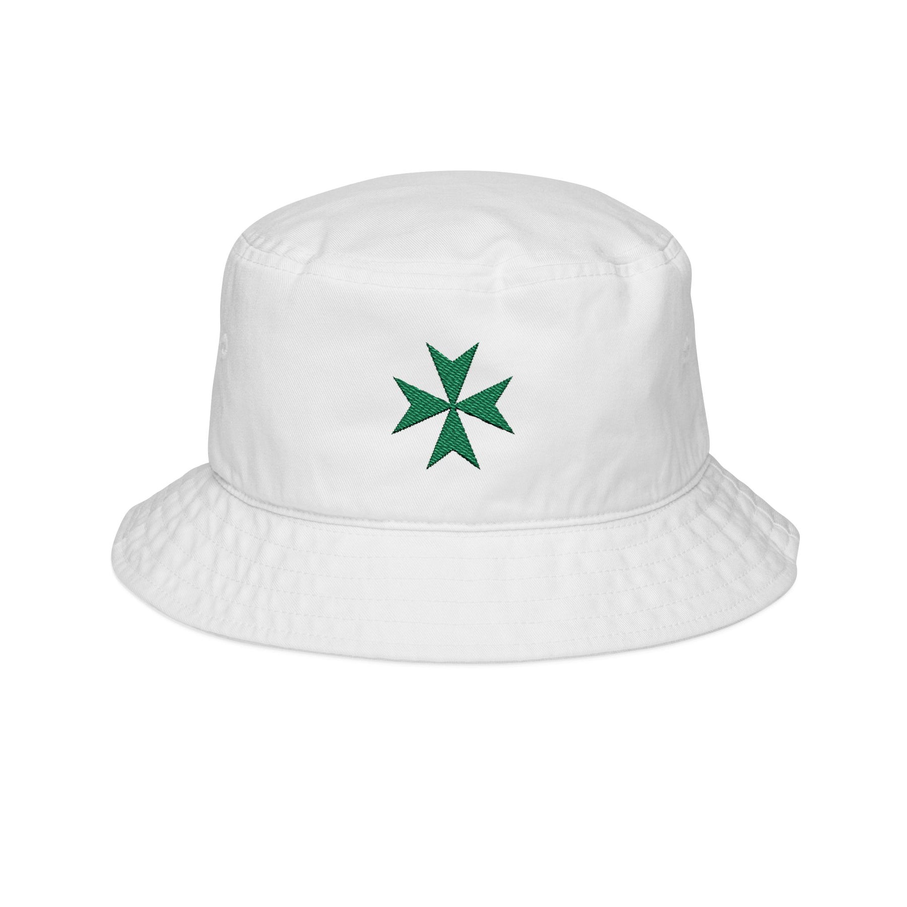 Order Of Saint Lazarus Bucket Hat - Embroidered Green Maltese Cross