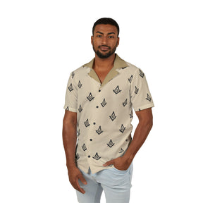 Men's Hawaiian Camp Shirt (AOP) - Bricks Masons