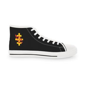 Red Branch of Eri Sneaker - High Top Black & White Golden Emblem Red Branch - Bricks Masons