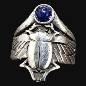 Egyptian Winged Scarab Ring Silver 2.5 cm 12 g Art 636 - Bricks Masons