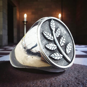 Masonic Silver Ring with Acacia 1.6 x 1.2 Weight 9 Gr Art 64 - Bricks Masons